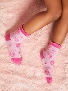 THE POWERPUFF GIRLS X SHEIN Kids' Mid-tube Socks, Pack Of 2 - Multicolor - View 5