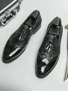 Men's Formal Business Office Pu Leather Dress Shoes - Black - View 1