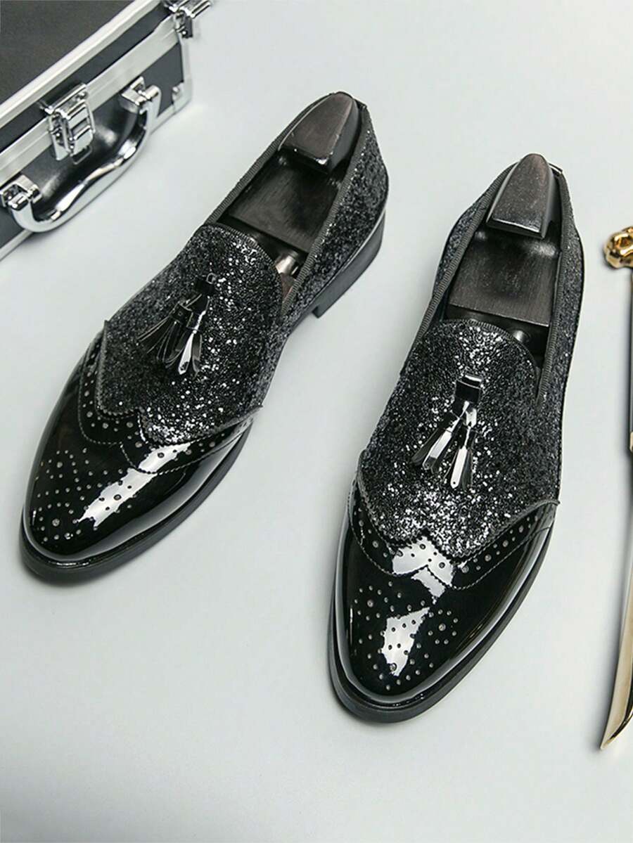 Men's Formal Business Office Pu Leather Dress Shoes - Black - View 1