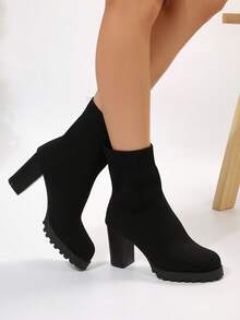 Women's Fashionable And Fall/Winter Boots - Black - View 6