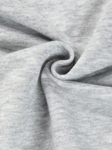 SHEIN EZwear 休閒貼布 假兩件/解構式字母大碼運動衫 - 灰色 - 查看 7