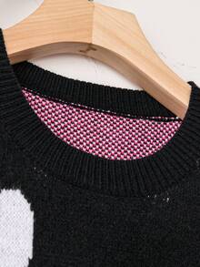 SHEIN LUNE Plus Floral Pattern Drop Shoulder Sweater - Multicolor - View 3