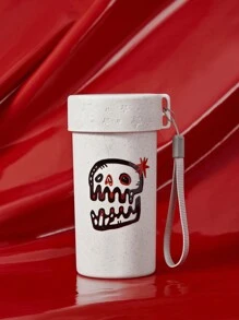 JESJINKO 1入組淺褐色的骷髏微笑牙水瓶 - 米色 - 查看 3