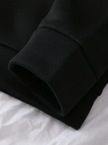 INAWLY 圣诞印花保暖套头卫衣 秋季卫衣 - 黑色 - 查看 5