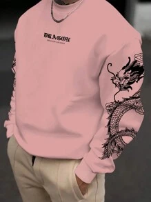 Manfinity LEGND Nam Rồng & Đồ họa Chữ cái Áo nỉ - Hồng - Xem 1