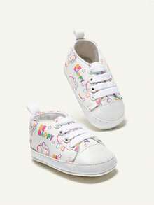Cozy Pixies 0-1歲嬰兒卡通帆布鞋,軟底步行鞋 - 白色 - 查看 8