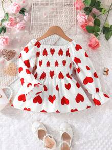 SHEIN 少女心印花荷葉邊袖荷葉邊襯衫