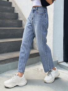DAZY Quần legging thẳng - Rửa nhẹ - Xem 4
