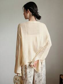 DAZY Button Up Drop Shoulder Cardigan - Apricot - View 5