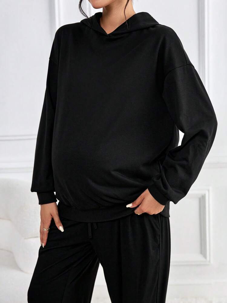 Maternity Slogan Graphic Drop Shoulder Sweatshirt, For Winter