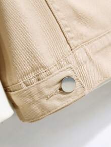 Manfinity Hypemode Lỏng lẻo phù hợp Nam Áo khoác denim Với Flap túi Không có - Màu Khaki - Xem 8