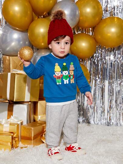 SHEIN Bebê Menino Gráfico de Cartoon Calças de Treino & Moletom Sem Camiseta