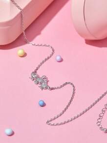 THE POWERPUFF GIRLS X SHEIN 卡通吊墜項鍊 - 銀色 - 查看 7