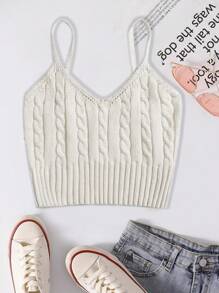 Flirla Plus Cable Knit Top - White - View 6