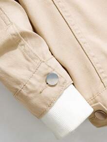 Manfinity Hypemode Lỏng lẻo phù hợp Nam Áo khoác denim Với Flap túi Không có - Màu Khaki - Xem 7