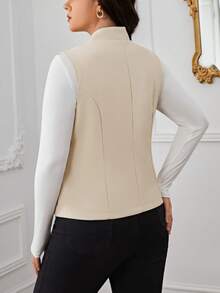 SHEIN Privé Plus Button Front Vest Blazer In Fall/Winter