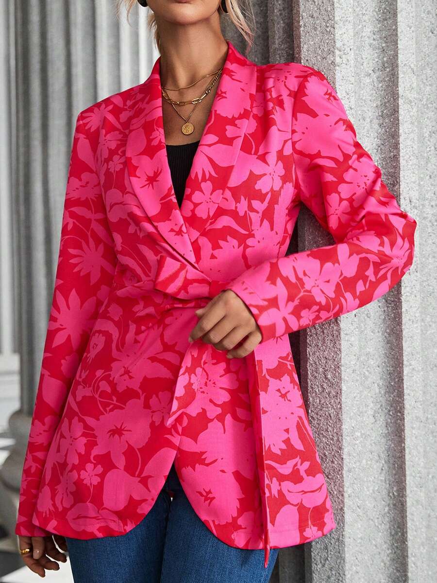 Chiquease 印花青果領腰帶西裝外套 - 彩色 - 查看 1