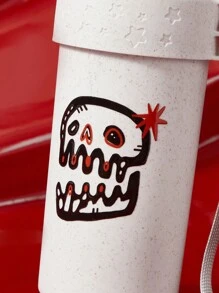 JESJINKO 1入組淺褐色的骷髏微笑牙水瓶 - 米色 - 查看 5