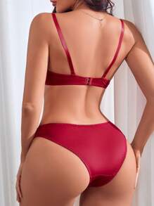 2sets Solid Underwire Bra & Panty Lingerie Set - Multicolor - View 4