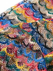 SHEIN Unity Plus Fish Scales Print Wide Leg Pants - Multicolor - View 4