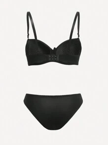 2sets Solid Underwire Bra & Panty Lingerie Set - Multicolor - View 9