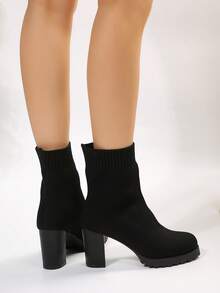 Women's Fashionable And Fall/Winter Boots - Black - View 2