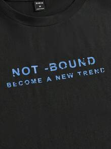 Manfinity RebelGame Men Floral & Slogan Graphic Tee - Black - View 3