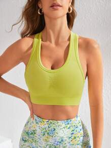 字母圖案工字運動型胸罩