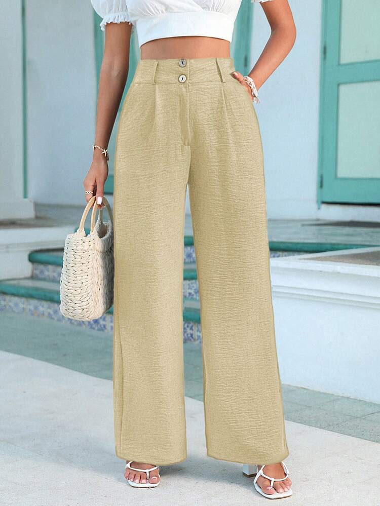 Cloudara High Waist Wide Leg Pants - Camel - View 3