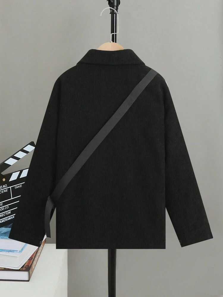 Tween Boy Button Up Coat & Bag Without Sweater