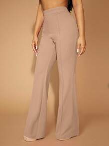 SHEIN SXY Commute Minimalist Office Old Money Simple Sexy And Elegant Black And White Polka Dot Women's Pants - Khaki - View 5