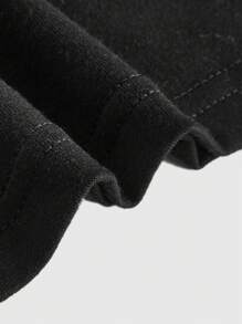 ROMWE Grunge Punk Wings Print Crop Tee, School - Black - View 4