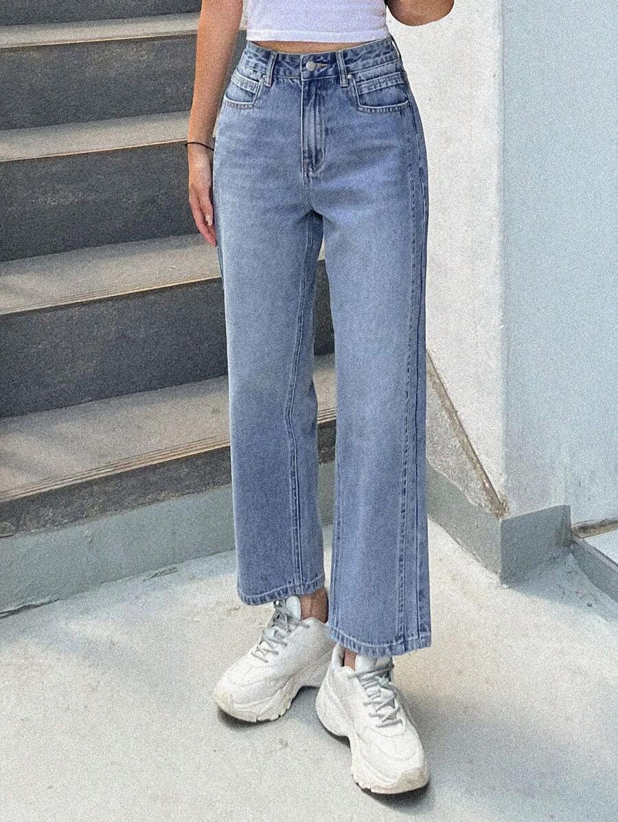 DAZY Quần legging thẳng - Rửa nhẹ - Xem 1