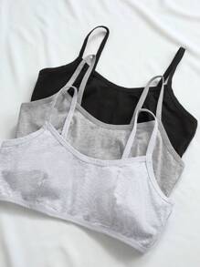 SHEIN Sujetadores & Bralettes sin aros Liso Simple - Multicolor - Ver 10