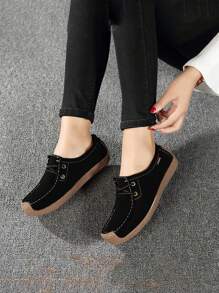 Zapatos Planos Elegantes Para Mujer Para Uso Diario - Negro - Ver 1