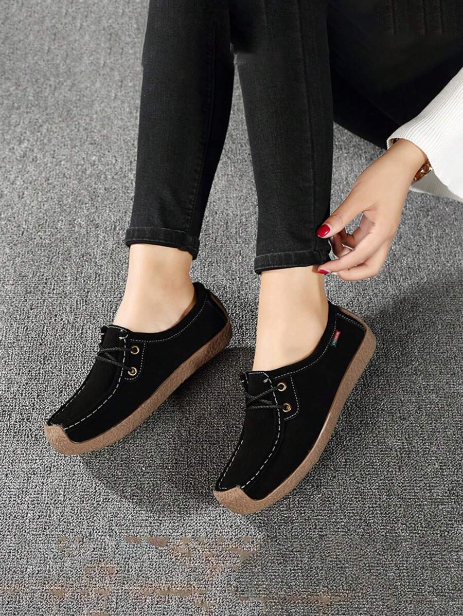Zapatos Planos Elegantes Para Mujer Para Uso Diario - Negro - Ver 1