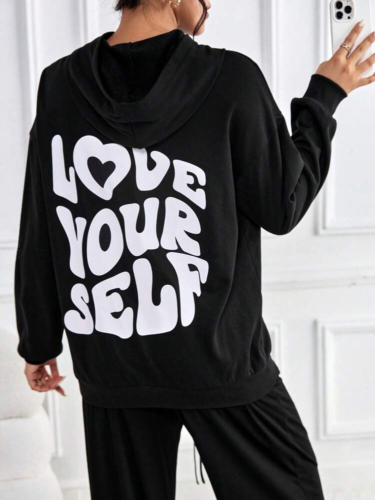 Maternity Slogan Graphic Drop Shoulder Sweatshirt, For Winter