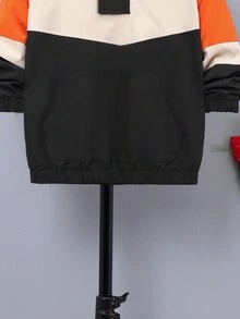 SHEIN Tween Boy Colorblock Hooded Thermal Lined Jacket - Multicolor - View 7