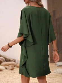 SHEIN LUNE Vestido túnico unicolor de manga amplia