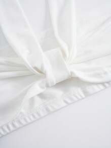 EgrlEra 素色繞頸短上衣 - 白色 - 查看 3