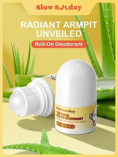 SlowSunday Deodorant Roll-On for Women & Men, Fresh &Coconut Peach Paraben Free Certified Cruelty Free & Vegan Deodorant - Prevents Odor Up to 24 Hours