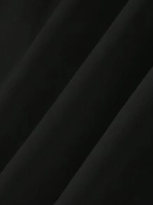 SHEIN Essnce 印花加絨內裏運動衫 - 黑色 - 查看 5