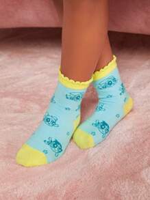 THE POWERPUFF GIRLS X SHEIN Kids' Mid-tube Socks, Pack Of 2 - Multicolor - View 6