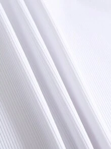 SHEIN EZwear 大碼鏤空上衣 - 白色 - 查看 3