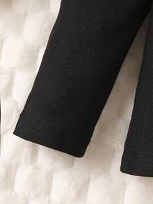 Baby Girl Heart & Letter Graphic Ruffle Trim Tee & Zebra Striped Print Skirt - Black - View 5