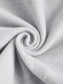 SHEIN BASICS Plus Size Cozy Fleece Zip Up Drawstring Sweatshirt - Light Grey - View 8