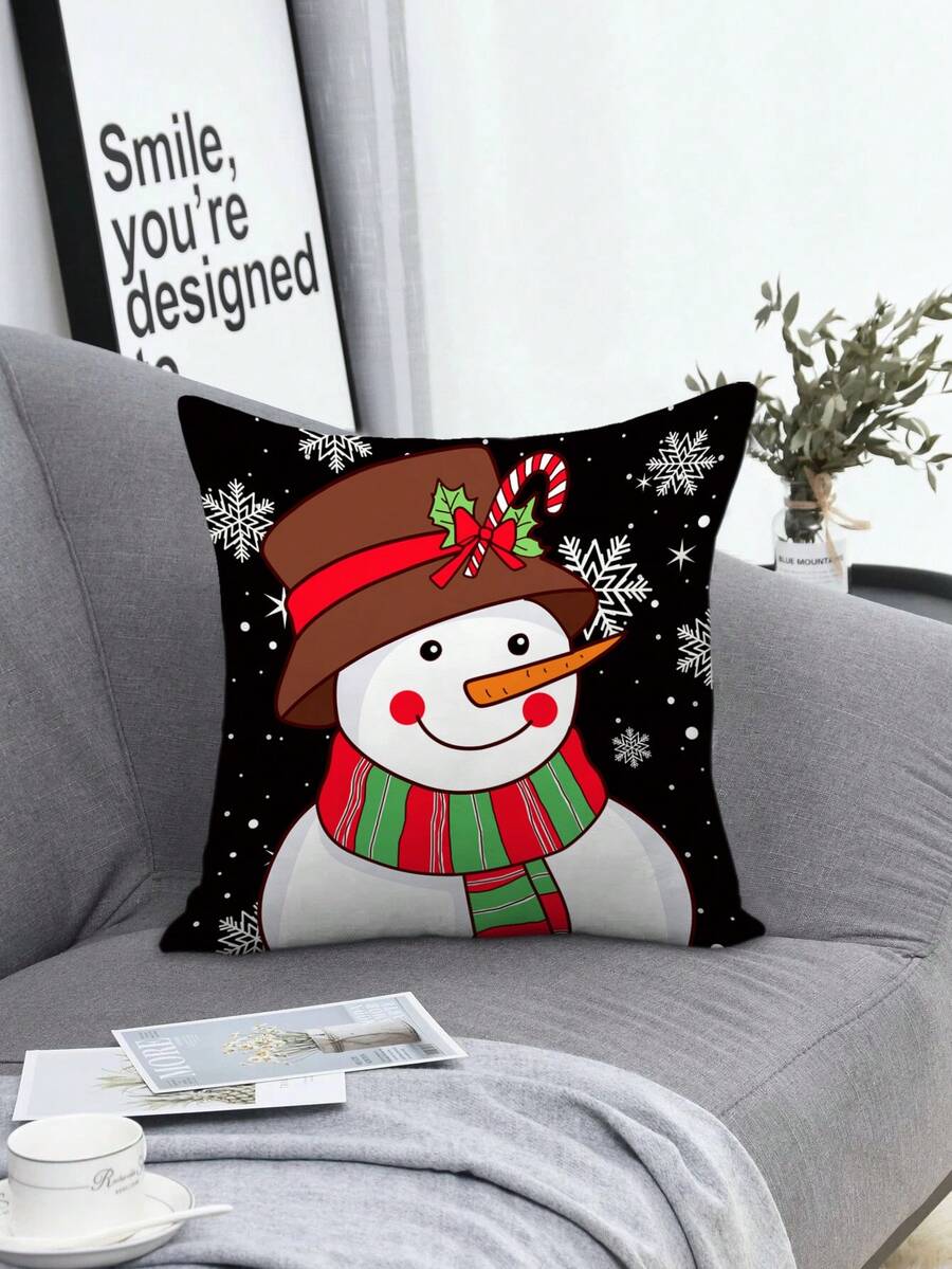 Christmas Printed Pillow Cover - Multicolor - View 1