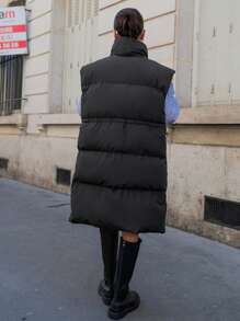 DAZY Cropped Padded Winter Jacket For Women Vest Women Coats - Black - View 2