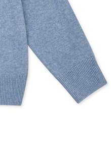 DAZY 男士纯色插肩袖半拉链开襟毛衣秋冬 - 淺藍色 - 查看 5