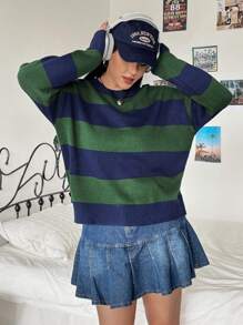 SHEIN EZwear Hơn Hai âm Thả vai Áo len - Nhiều màu - Xem 3